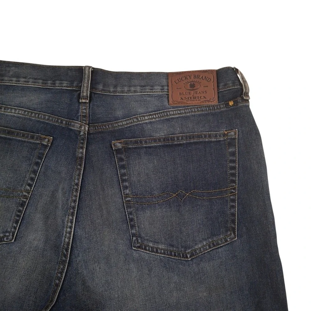 Lucky Brand 181 Relaxed Straight Mens Blue Jeans 36x32 Medium Wash Denim